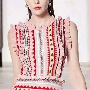 Allison New York Jacquard Knit Fit & Flare Dress Size XS Missoni Style